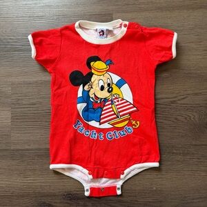 Vintage Mickey & Co by JG Hook Red Yacht Club Sailor Mickey Bodysuit 18M Kids